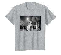 Keith Moon The Who Drummer Live in Reading 1971 T-Shirt, Youth, Heather Grey, X-Small