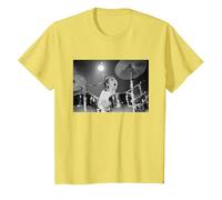 Keith Moon The Who Drummer Live in Reading 1971 T-Shirt, Youth, Lemon Yellow, 4T