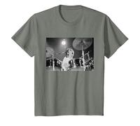 Keith Moon The Who Drummer Live in Reading 1971 T-Shirt, Youth, Olive Heather, Large