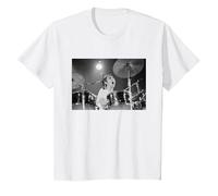 Keith Moon The Who Drummer Live in Reading 1971 T-Shirt, Youth, White, X-Small