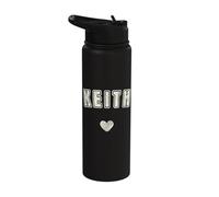 Keith Name Cute Heart Retro Love Keith Stainless Steel Insulated Water Bottle