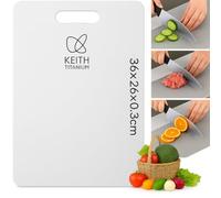Keith Titanium Elite Chopping Board Series Ti8722, Double Sided Food-Grade Pure Titanium Kitchen Cutting Board for Meat, Veggies, Non-Toxic, Corrosion-Resistant, Ideal for Kitchen & Outdoors(35x25)