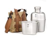 Keith Titanium Military Canteen Camping Kettle Outdoor Portable Water Bottle With Cup