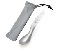 KEITH Titanium Spork, Camping Cutlery 3-in-1 Spoon Knife Fork for Noodle, Rice&Steak, with Carry Pouch for Outdoor, Camping&Travel, Compact Utensil, Survival Tool, Lightweight Eating Gear(Ti5231)