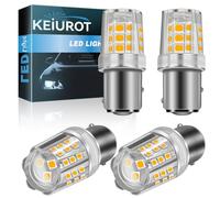 Keiurot 1157 Car LED Bulbs, 2357 7528 Amber Yellow Replacement for Car Led Turn Signal Bulb BA15S Tail lights Parking Lights Brake Lights 2835 39SMD 12V-50V(4PCS)