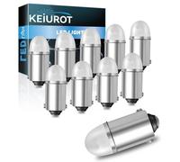 Keiurot 1893 Led Bulb 1895 1815 1816 53 57 Bulb BA9S Led Bulb for Indicator Lights Car Dome Map Trunk License Plate Courtesy Step Light Warm White DC/AC 12V, 10-Pack