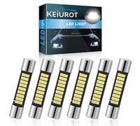 Keiurot 29mm Led Festoon Bulbs 7065 6612F 6614F Led Bulb for Vanity Mirror Sun Visor Light Led Interior light Dome Map Lights White AC/DC12V, Pack of 6
