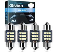 Keiurot 31MM Festoon Led C5W Bulb Canbus Error Free 6418 DE3175 Led Festoon Bulbs for Car Interior Dome Map Door Courtesy Number Plate Lights White 12V-24V,Pack of 4