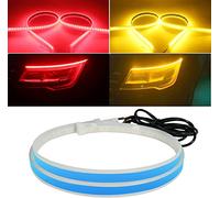 Keiurot Car Led Strip - Headlight, Tail Light, Brake Light, Turn Signal, DRL Sequential Switchback - Amber/Yellow & Red (2Pcs 30CM/12Inch)