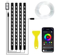 Keiurot El Wire Car Led Interior Light Strip Neon Lights USB Footwell Underglow Underdash Light Strips Dashboard 5M/16Ft for Car Ambient Lighting Kit Atmosphere Lights 5 In 1 App Control