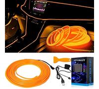 Keiurot El Wire Car Lights Neon Light for Car USB Amber 5M/16Ft Car Ambient Lighting Atmosphere Car Led Interior Strip Light Sewing Edge Decoration Dashboard Lights Strip LED Trim Wire Light for Car