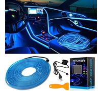 Keiurot El Wire Car Lights - USB Blue 10M/32Ft Car Ambient Lighting Atmosphere Strip LED Trim Wire Light