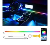 Keiurot LED Interior Light Strips - Acrylic Ambient Car Lighting Dreamcolour Neon Light, 110cm Dashboard Lights Strip, Atmosphere Car Decoration, APP Control, Music Sync