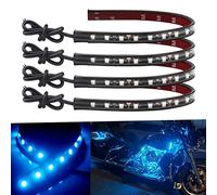 Keiurot Motorbike Underglow, Car Underglow Lights Motorcycle Led Strips 32cm 5050 18SMD Waterproof Ice Blue Led 12V Strip Light Atmosphere Neon Car Interior Lights Strip Under Dash Car Lighting 4PCS