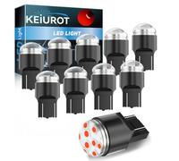 Keiurot T20 LED Bulbs, W21/5W LED Bulbs 7443 Red DC12V 9SMD Polarity Design for Car Brake Lights Tail Lights (Pack of 10)