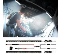 Keiurot Under Hood Led Light Kit, Car Under Bonnet Work Light Waterproof for Car Engine Bay Inspection Lights Car Hood Work Light, Universal Car Hood LED Strip Fits Any Vehicle 12V 1Set, White, 3.2m