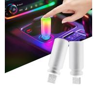 Keiurot USB Night Light Touch Dimmable Retro Interior Car Lights,Multicolor &13 Modes Mini USB Light Bulb for Car,Bedroom,Party,Christmas Hallway,Camping,2Pack