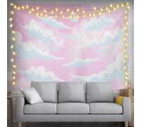 Keiutexe Pink Cloud Aesthetic Tapestry 80" X 60" Cute White Heaven Sky Wall Hanging Party Decorations Home Decor For Bedroom Living Room Dorm (200 X 150cm)