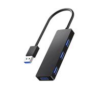 KEIUYUKI USB Hub 3.0 Splitter with 1ft Extension Long Cable Cord, 4-Port Ultra-Slim Multiport Expander for Desktop Computer PC, Laptop, Chromebook, Mac Mini, iMac, PS4, Flash Drive Data and More