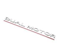 KEIVIWO Dual Motor Emblem Sticker for Tesla Model 3 Model Y, ABS Underline Badge Letters Sticker for Car Rear Trunk Compatible with Tesla Model 3/Y/S/X Decals Decorative Accessories (Silver)