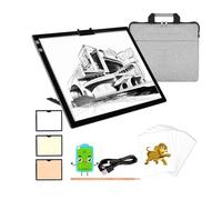 KEIWRLIGHT A3 Light Box for Tracing - Rechargeable Portable Light Board 3 Colors Stepless 6 Levels Brightness Light Table for Tracing, Adjustable Stand Light Board for Diamond Painting Drawing W/case