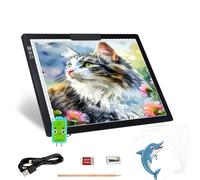 KEIWRLIGHT A4 Light Board for Diamond Painting - Rechargeable Portable Tracing Light Box Stepless Light 6 Levels Brightness, Ultra-Thin A4 Light Up Tracing Pad for Art Painting Drawing Diamond Artist