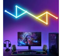 KEIWRLIGHT DIY LED Wall Lights - Smart LED RGB Gaming Lights with 16M+ Colors & Dimmable & Music Sync, Glide RGB Light Bar for Bedroom Decor Triangle Light Bar Work with Alexa & Google Assistant
