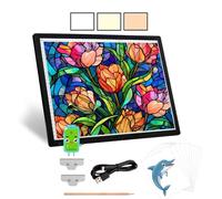 KEIWRLIGHT Rechargeable A3 Light Table - Wireless Battery Portable Light Box for Tracing 3 Colors 6 Levels Brightness Stepless Light Board, A3 Light Pad for Diamond Painting Drawing Artists Kids Adult