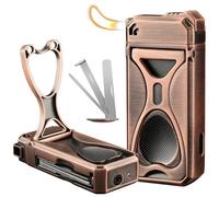 KEJIAR Pipe Lighter with Pipe Holder, 4-in-1 Soft Flame Lighter, Refillable Butane Lighter, Candle Lighter, Pocket Size for Easy Carrying (Bronze Color)