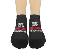 KEJIAXIAN If I Can't Take My Mustang I'm Not Going Mens Athletic Socks Invisible For Women's Sock, White, One Size
