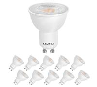 KEJIYILT Pack of 10 GU10 LED Bulbs, 7W Equivalent to 65W Halogen Bulb, 650LM, 40° Wide Beam Angle, MR16 Spotlight, Dimmable Downlight for Recessed Downlights, Track Lights, Downlig (6000K)