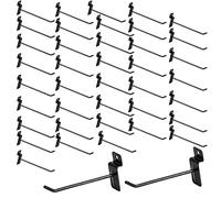 KEJJNYER 100 Pack Slatwall Hooks, 4 inch Slat Wall Hanging Hooks Panel Display Hooks Black Slatwall Hooks Hangers for Retail and Exhibition Products