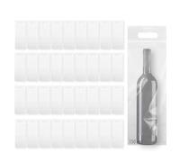 KEJJNYER 150 Pcs Clear Plastic Wine Bag with Handles, Plastic Seal Wine Bags Bulk, Restaurant Transparent To Go Wine Bag for Travel Carrying, Restaurants, Bar