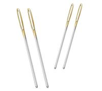 KEJOL 4 Pcs Darning Needles for Wool, Blunt Steel Sewing Needles Large Eye Wool Needle for Yarn Sewing Darning