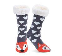 Keka Slipper Socks - Slipper Fluffy Socks Winter Womens Non Slip Socks Fleece Lined Fluffy and Furry Knitted Cute Animals Winter Socks Warm Home Socks for Unisex Best Gift (Fox)