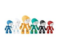 kekaa 6Pcs Night Light for Kids Mini Robot LED Night Hero Desk Lamp for Boy Bedroom Home Decorations Easy Install