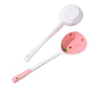 kekafu Cute Ceramic Strawberry Soup Spoon, Kawaii Korean Ice Cream Dessert Spoon With Long Handle Kitchen Tableware Accessories
