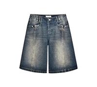 kekafu Denim Baggy Jeans Shorts Woman Wide Leg Pants Loose Knee Length Shorts Cropped Barrel Jeans Men's Low Waist Shorts Trousers