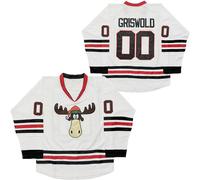 Kekambas Clark #00 Griswold Movie Hockey Jerseys X-Mas Christmas Vacation Mens Jersey White Stitched, White, XXL