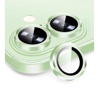 KEKBOXQ 2X2 Pack Camera Lens Protector Compatible for iPhone 17/iPhone 16/iPhone 16 plus,Ultra-tough HD Individual 9H Tempered Glass Camera Cover Screen Protector, Metal Aluminum Alloy Ring,Green