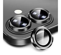 KEKBOXQ 2X2 Pack Camera Lens Protector Compatible for iPhone 17/iPhone 16/iPhone 16 plus,Ultra-tough HD Individual 9H Tempered Glass Camera Cover Screen Protector, Metal Aluminum Alloy Ring,Black