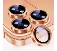 KEKBOXQ 3X2 Pack Camera Lens Protector Compatible for iPhone 17 Pro/17Pro Max,Ultra-tough 9H Tempered Glass Camera Cover Screen Protector, Metal Aluminum Alloy Ring Decoration Accessories,Orange
