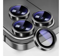 KEKBOXQ 3X2 Pack Camera Lens Protector Compatible for iPhone 2025 Pro/2025Pro Max,Ultra-tough 9H Tempered Glass Camera Cover Screen Protector,Metal Aluminum Alloy Ring Decoration Accessories,Black