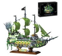KeKeDuo Pirate Ship Model Building Block Set, 2024Pcs DIY Mirco Bricks Ghost Ship Model Building Kit Sailboat Construction Toy Gifts for Adults and Teenager