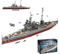 KeKeDuo Queen Elizabeth Class Battleship Model Building Blocks Set, 2277 Clamping Blocks WWII Battleship Model Kit MOC Large Military Warship Construction Toy Compatible with Large Brands