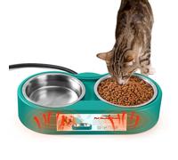 KEKELAN Heated Pets Water Bowl for Dogs Cats, Stainless Steel Heated Water Dishes Food Warmer Winter Outdoor Water Heater for Outside Animals Rabbit Chicken Duck Squirrel
