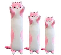 Kekeso Giant Cat Pillow Plush Cartoon Kitty Sleeping Hugging pillow, Cuddly Soft Long Kitten Body Pillow Doll Cat Toy for Kids Girlfriend (Pink, 130cm/51.18inch)