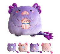 Kekeso Kawaii Axolotl Plush Pillow - Super Soft Axolotl Hugging Pillow for Kids & Adults, Cute Salamander Stuffed Animal Toy - Perfect Valentine's Day, (Purple, Cake)