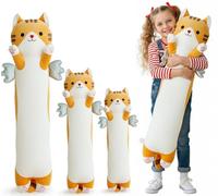 Kekeso Long Cat Plush Pillow, Cute Cat Stuffed Animal Body Pillow with Wings, Soft Kawaii Kitty Hugging Pillow, Christmas Valentine's Birthday Gift for Kids Girls Boys (Yellow, 60cm/23.62in)