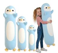 Kekeso Penguin Plush, Long Penguin Plush Pillow Ultra Soft Huggable Stuffed Animal Body Pillow for Kids Adults (Light Blue, 90cm/35.43in)